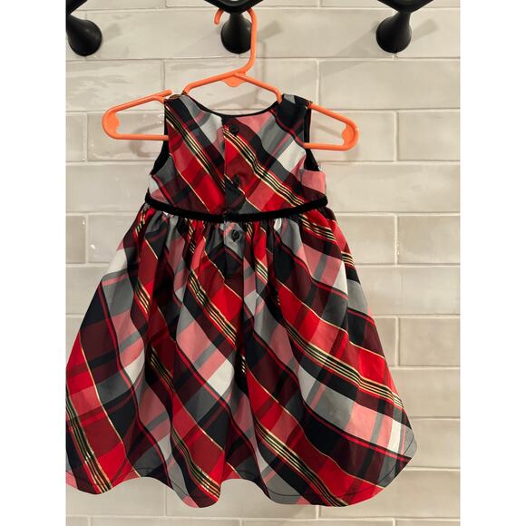 Carter's Special Occasion Red, Black, White Plaid Holiday Dress 9 months - Picture 2 of 3